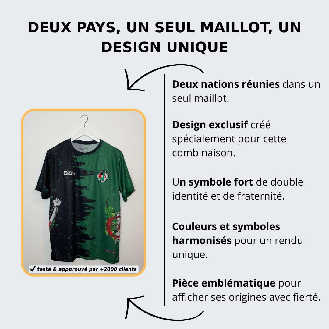 Maillot Binational - Palestine Algérie SENSE OF DUALITY