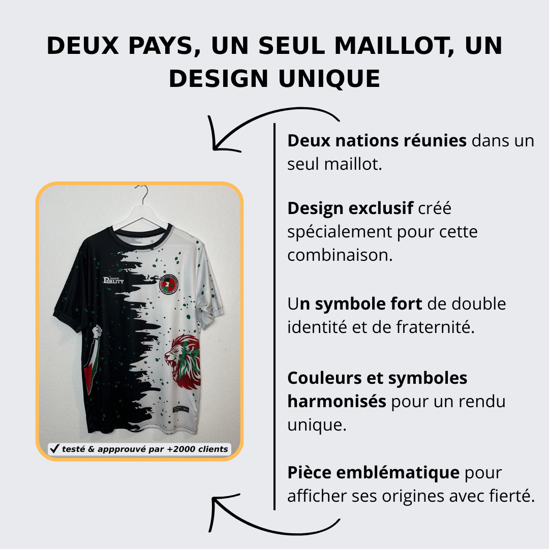 Maillot Binational - Palestine Maroc SENSE OF DUALITY