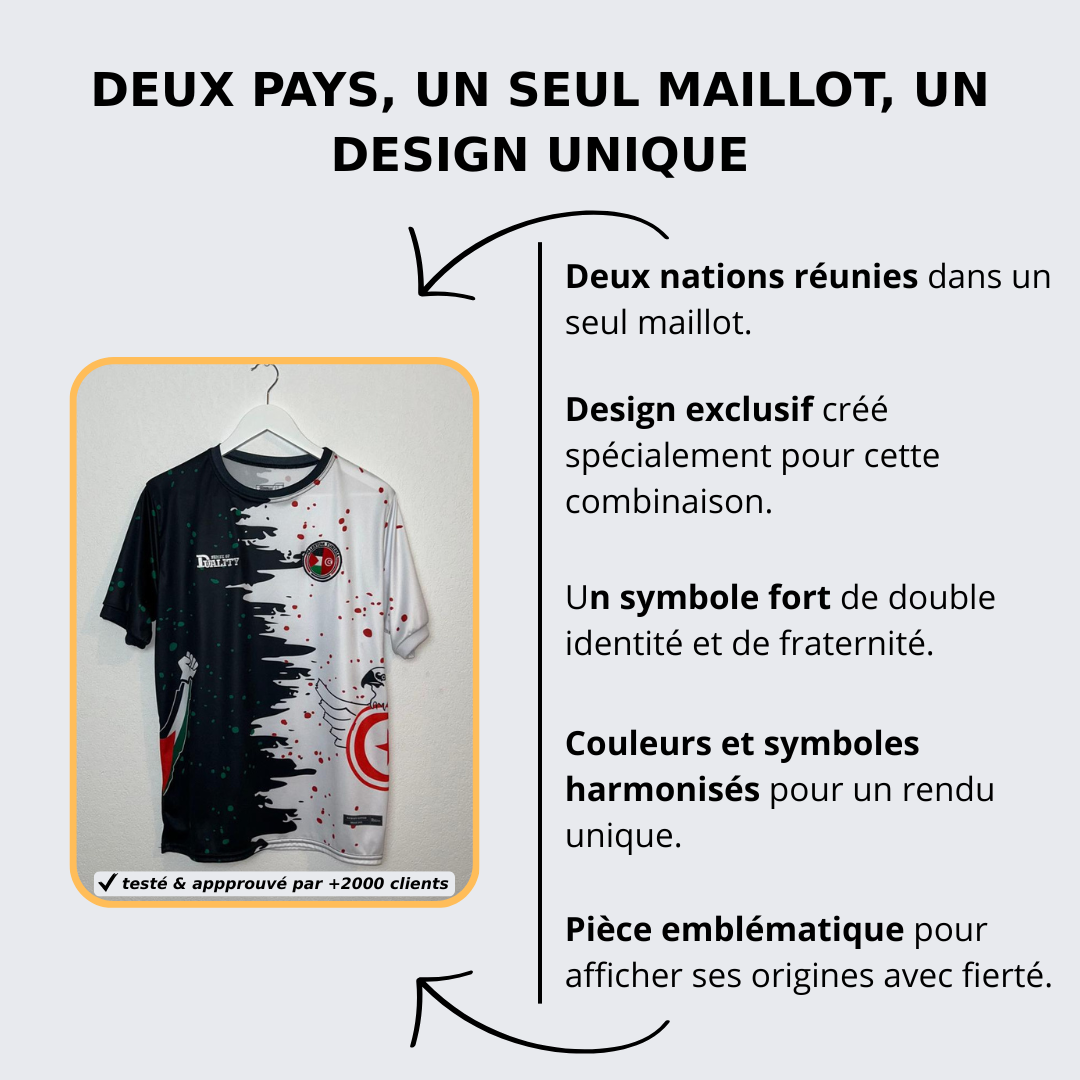 Maillot Binational - Tunisie Palestine SENSE OF DUALITY