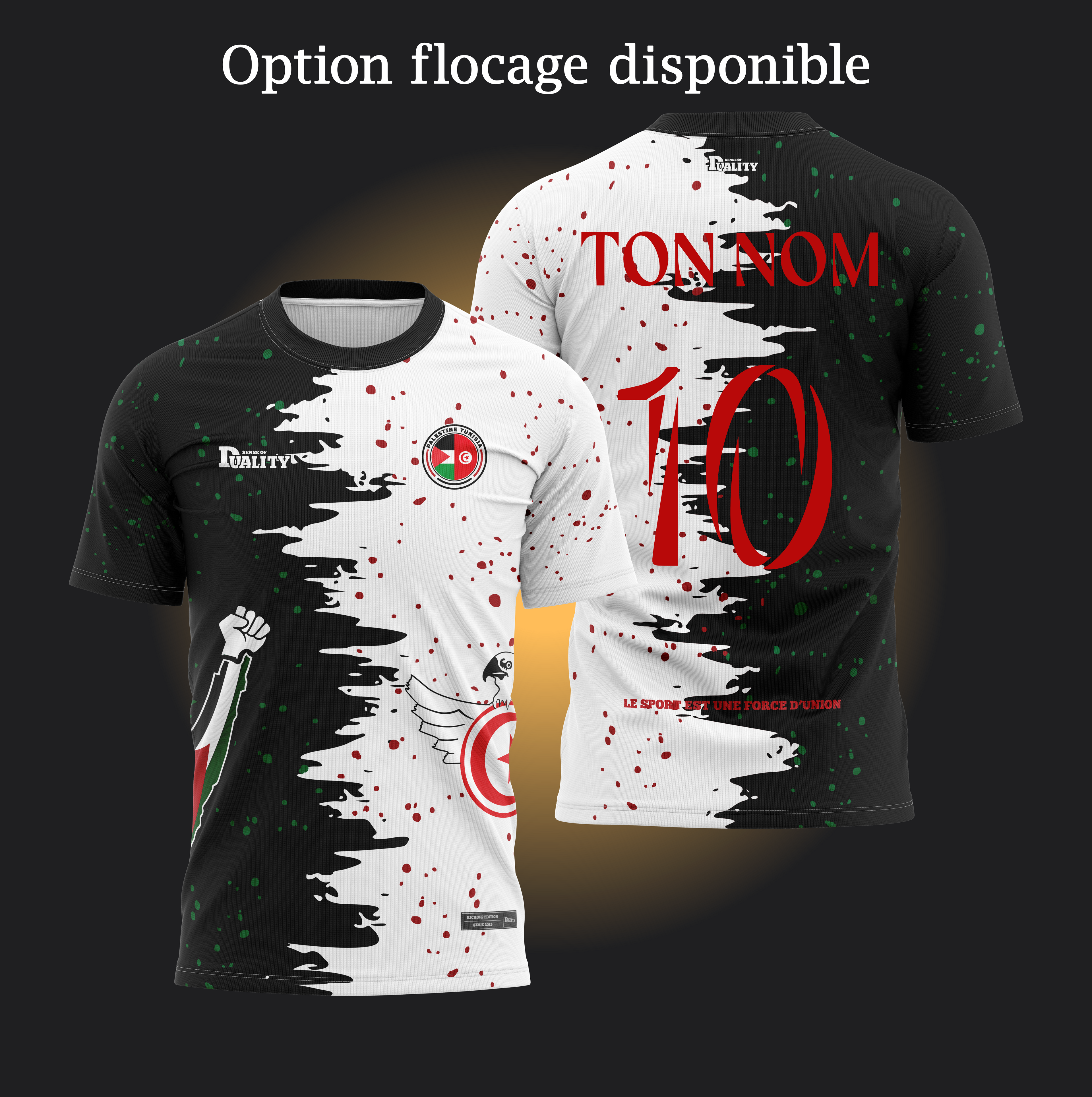 Maillot Binational - Tunisie Palestine SENSE OF DUALITY